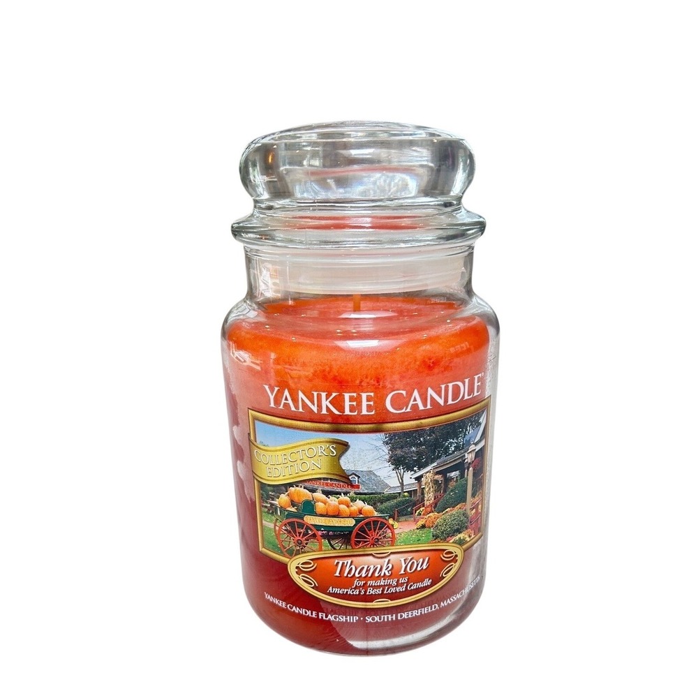 Yankee Candle Autumn Leaves Collector's Edition Thank You Large Jar 22oz Orange